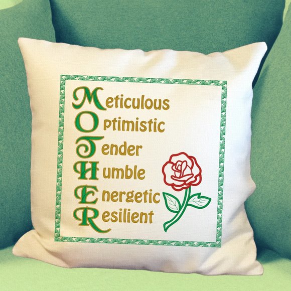 Mother's Day Gift Pillow Cover- Embroidered & Personalized Throw Pillow Cover. - Picture 7 of 13